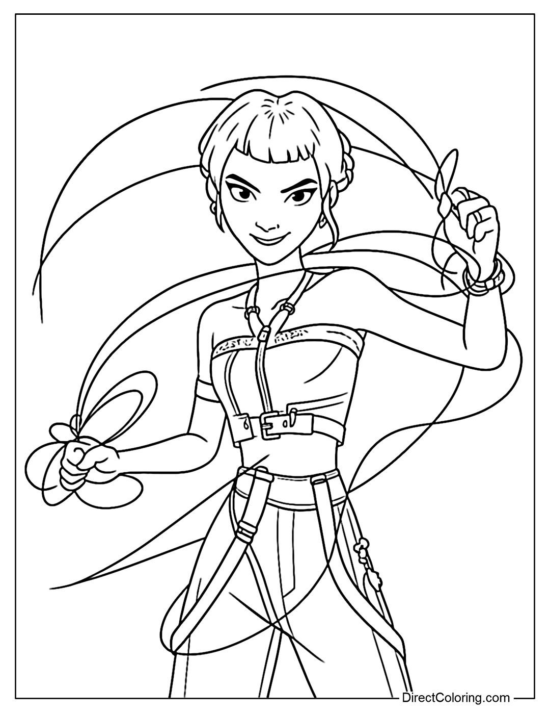 Zoey in KPop Demon Hunters Coloring Page